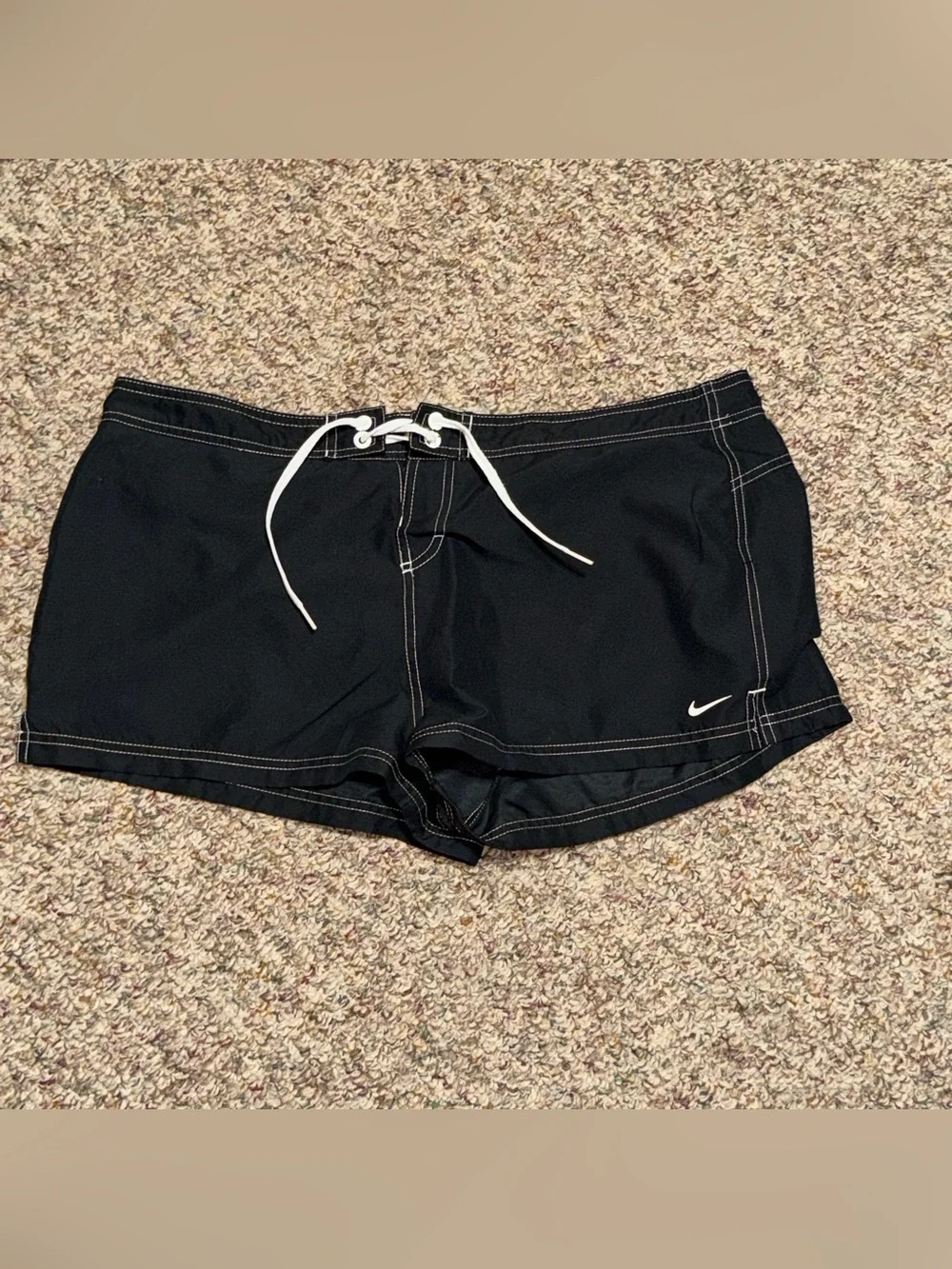 Nike women's size XL Black Shorts with White Drawstring
